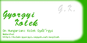 gyorgyi kolek business card